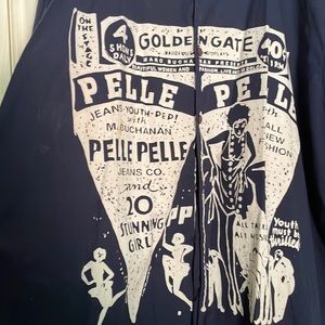 Pelle pelle men’s XXL navy blue button up shirt